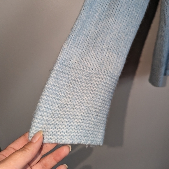 NANETTE LEPORE Baby Blue Wool Knit Crewneck Sweater Size Extra-Small - Picture 4 of 12